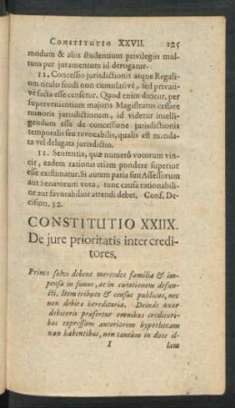 Constitutio XXIIX. De iure prioritatis intercreditores