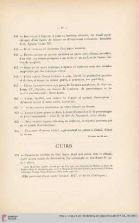 Cuirs (Nr. 855 - 875)