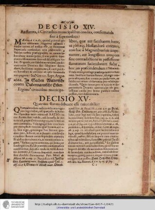 Decisio XV. Quatenus statuta debeant esse rationabilia?