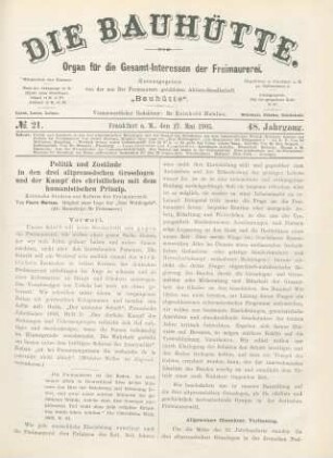 No. 21. Frankfurt a. M., den 27. Mai 1905. 48. Jahrgang.