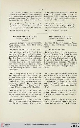 Vorstands-Sitzung vom 14. Juni 1901 / Séance du Comité du 14 juin 1901