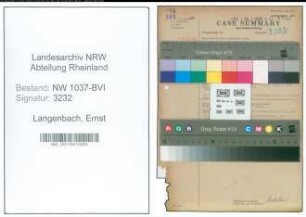 Entnazifizierung Ernst Langenbach , geb. 20.12.1900 (Monteur)