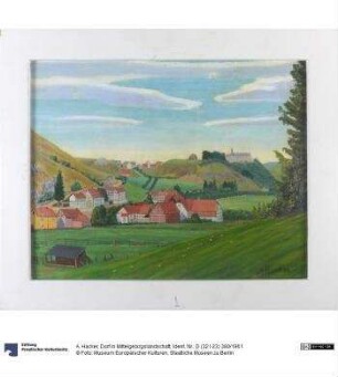 Dorf in Mittelgebirgslandschaft