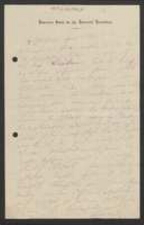 Brief von August Kanitz an Unbekannt