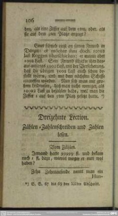 Dreizehnte Lection. Zählen, Zahlenschreiben und Zahlen lesen