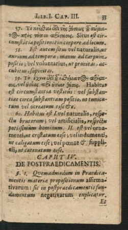 Caput IV. De Postpraedicamentis,