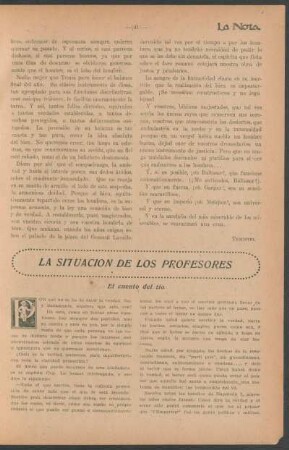 La situación de los profesores : El cuento del tío
