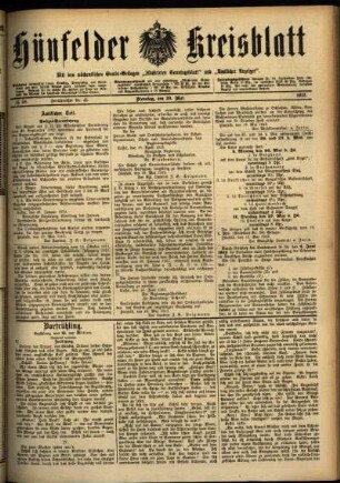 Ausgabe vom Dienstag, den 20. Mai 1913.