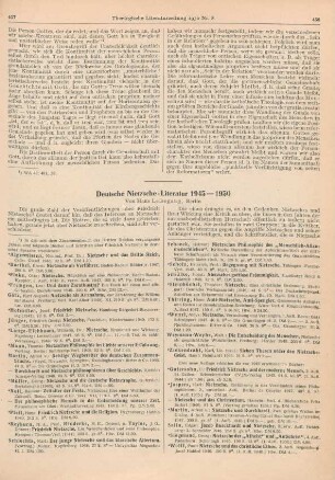 457-468 Deutsche Nietzsche-Literatur 1945-1950