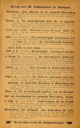 Verlag von W. Kohlhammer in Stuttgart ...