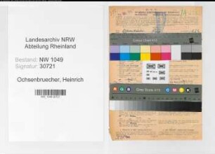 Entnazifizierung Heinrich Ochsenbruecher , geb. 21.03.1889 (Postbeamter)