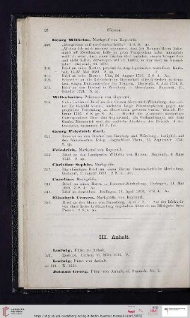 III. Anhalt (Nr. 321 - 342)