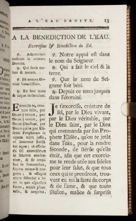 A La Benediction De L'Eau.