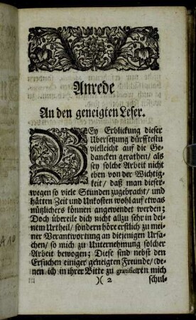 Anrede an den geneigten Leser.