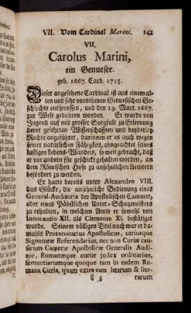 141-147, VII. Carolus Marini
