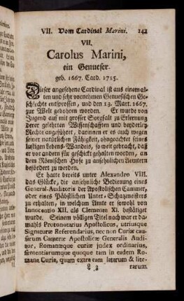 141-147, VII. Carolus Marini
