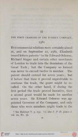 II. The first charter of the Turkey company, 1581