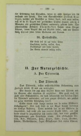 II. Zur Naturgeschichte