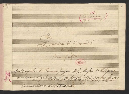Domine ad adjuvandum; V (4), strings, bc; G-Dur