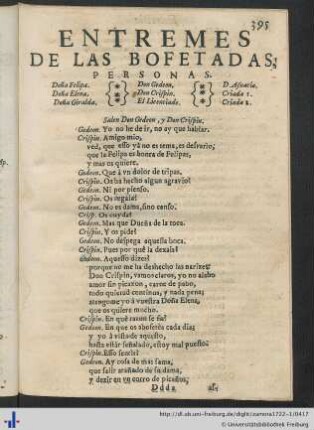 Entremes De Las Bofetadas.