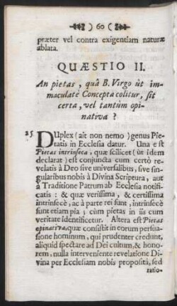 Quaestio II. An pietas, qua B. Virgo ùt immaculatè Concepta colitur, sit certa, vel tantùm opinativa?