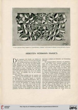 Arbeiten Hermann Haase's