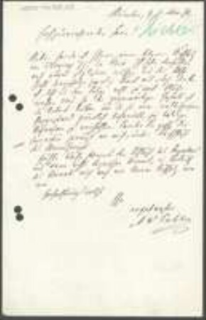 Brief von August Wilhelm Eichler an Unbekannt