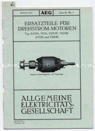 Ersatzteile für Drehstrom-Motoren (O) (Liste Et.Ws.1)