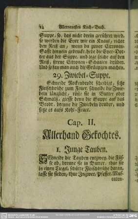 Cap. II. Allerhand Gekochtes