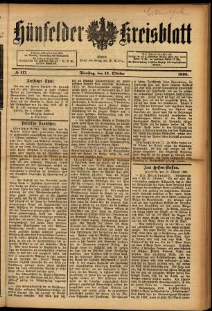 Ausgabe vom Dienstag, den 13. Oktober 1896.