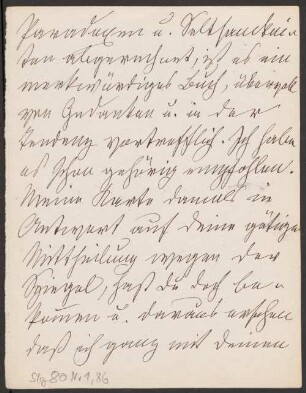Brief von Malwida von Meysenbug an Unbekannt