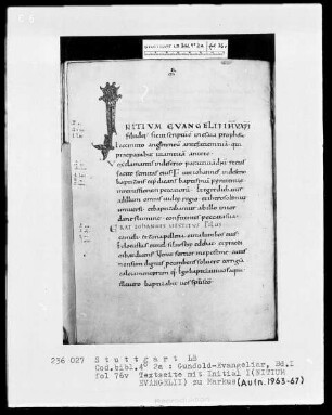 Gundold-Evangeliar — Band 1 — Band 2 — Initiale I(nitium evangelii), Folio 20recto