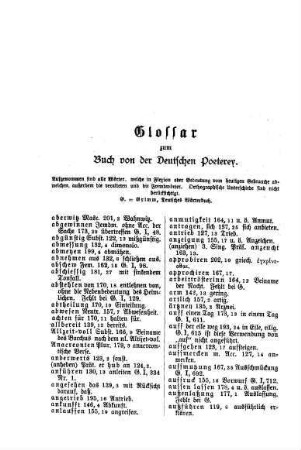 Glossar zum Buch von der Deutschen Poeterey