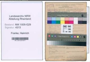 Entnazifizierung Heinrich Franke , geb. 12.03.1892 (Bahnsekretaer)
