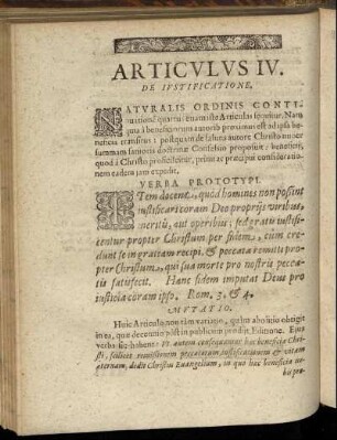 Articulus IV. De Iustificatione.