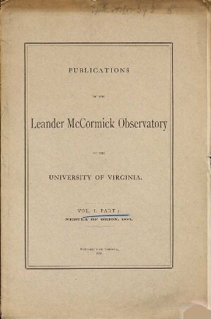 Publications of the Leander McCormick Observatory. 1. 1886, P. 3