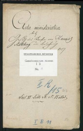 Belehnungsgesuch des Grafen von Kaunitz-Rietberg (Zehnt zu Rüthen usw.)