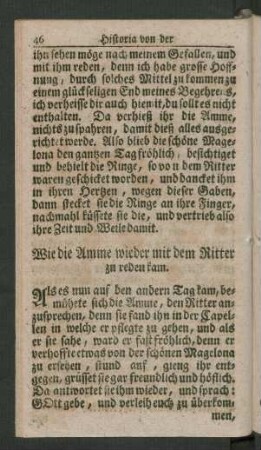 Wie die Amme wieder mit dem Ritter ...