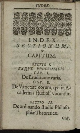 Index Sectionum, & Capitum.