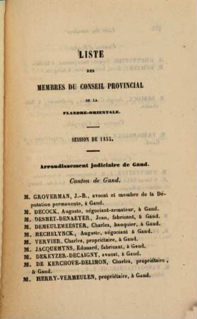 Procès-verbaux des séances du Conseil Provincial de la Flandre Orientale, 1853