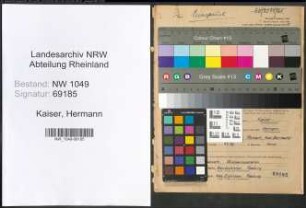 Entnazifizierung Hermann Kaiser , geb. 15.08.1912 (Vermessungstechniker)
