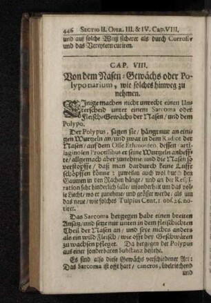 Cap. VIII. Von dem Nasen-Gewächs oder Polyponarium, wie solches hinweg zu nehmen.
