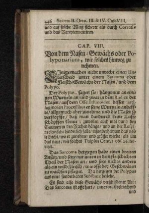 Cap. VIII. Von dem Nasen-Gewächs oder Polyponarium, wie solches hinweg zu nehmen.