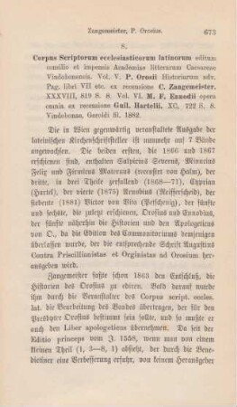 673-677 [Rezension] Corpus scriptorum ecclesiasticorum Latinorum ; 5/6