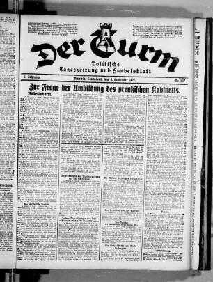 Der Turm. 1920-1934