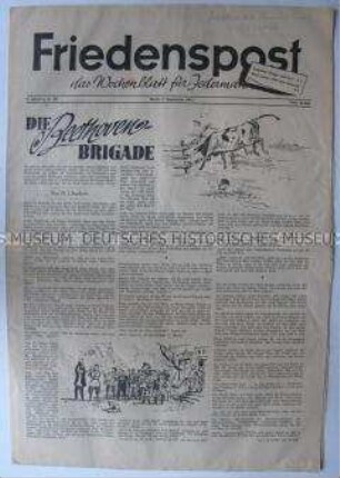 Wochenzeitung der DSF "Friedenspost" über den sozialistischen Aufbau in der Sowjetunion