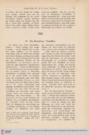 IV. Die florentiner Medaillen