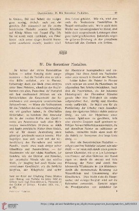 IV. Die florentiner Medaillen