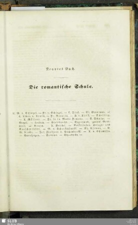 Neuntes Buch. Die romantische Schule