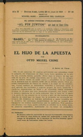 1919000389: El hijo de la apuesta